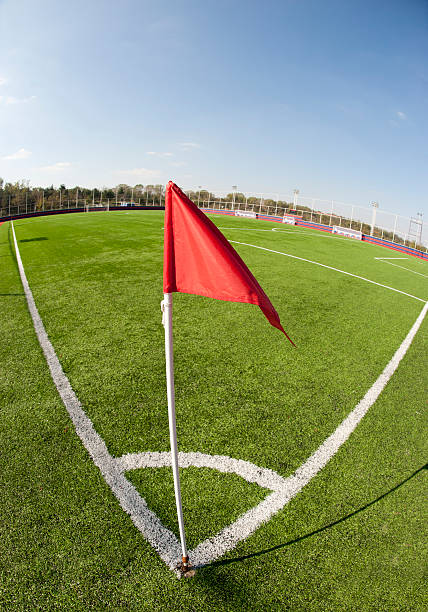 istock Soccer corner kick and red flag 176840462