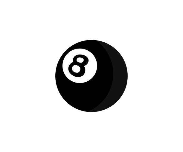 8-ball-billard-pool-snookerball-symbol. flaches snooker-vektorsymbol aus der sportsammlung für web, mobile apps und ui-vektordesign und -illustration. - poolkugel stock-grafiken, -clipart, -cartoons und -symbole