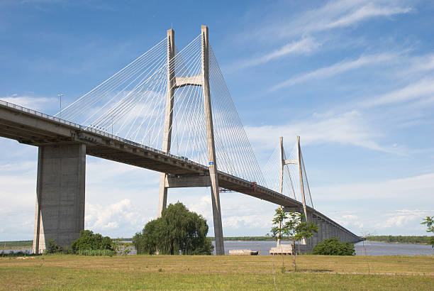 Rosario-Victoria bridge stock photo