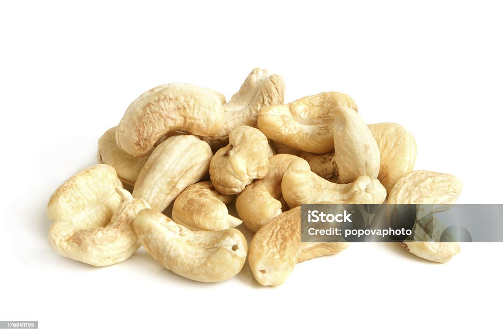Cashew nuts Cashew nuts on a white background Brown Stock Photo