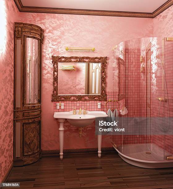 Bathroom Interior Stock Photo - Download Image Now - Bathroom, Pink Color, Elegance