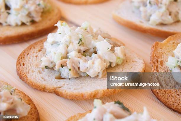 Chicken Salad Crackers Stock Photo - Download Image Now - Chicken Salad, Spread - Food, Toasted Bread