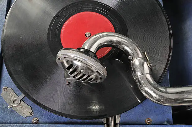 The old Gramophone and ancient disk