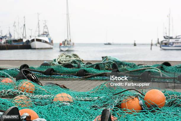 Commercial Fishing Nets On Dock Stock Photo - Download Image Now