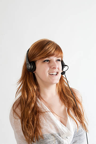 istock Young woman with headset 176842126
