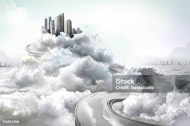 Cloud With Cityscape Stock Photo - Download Image Now - Architecture, Built Structure, City