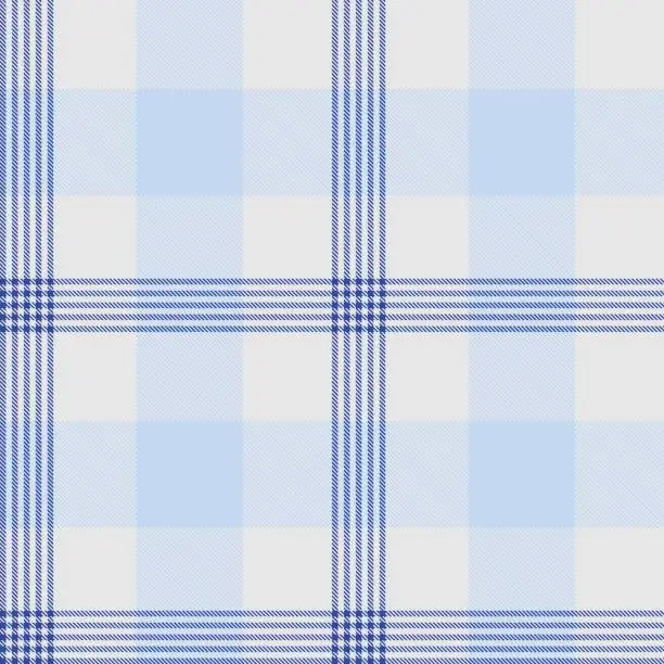Vector illustration of Blue Minimal Plaid textured Seamless Pattern