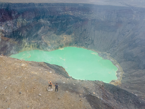 Drone shot of volcano in El Salvador