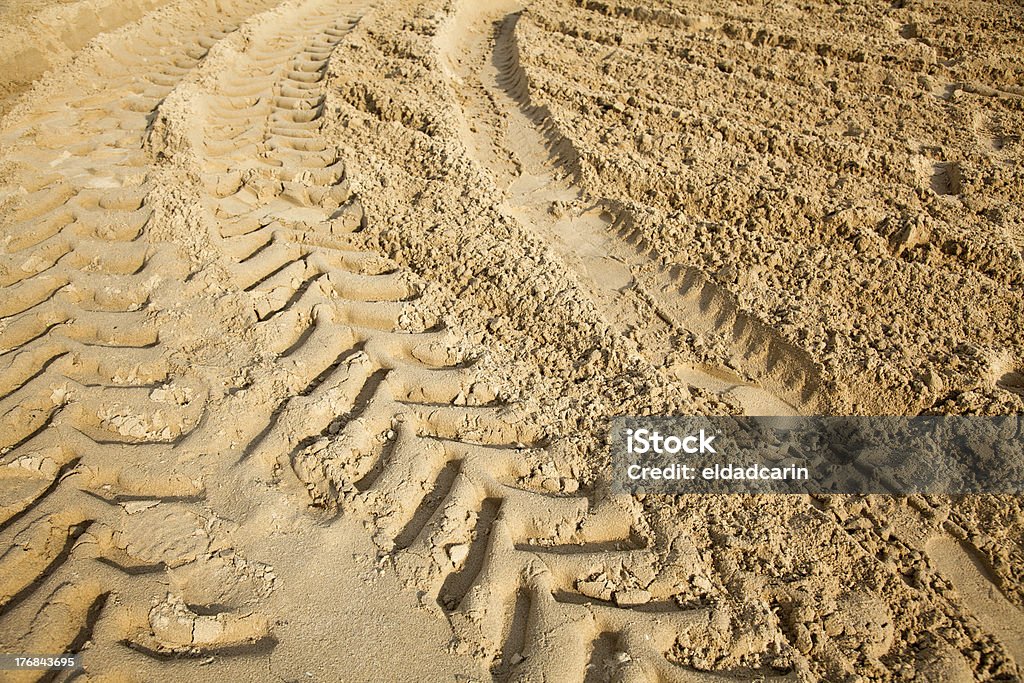 Reifen Spuren im Sand - Lizenzfrei Bildhintergrund Stock-Foto
