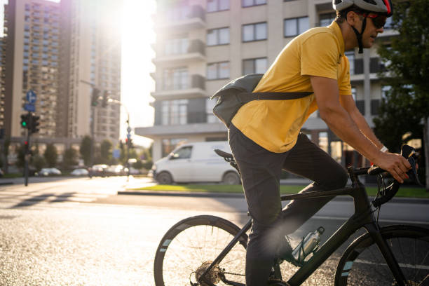 istock Courier on bicycle in city 1768440941