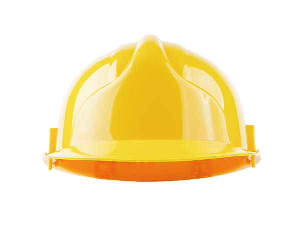 casque de chantier isolé avec un tracé de détourage - helmet photos et images de collection