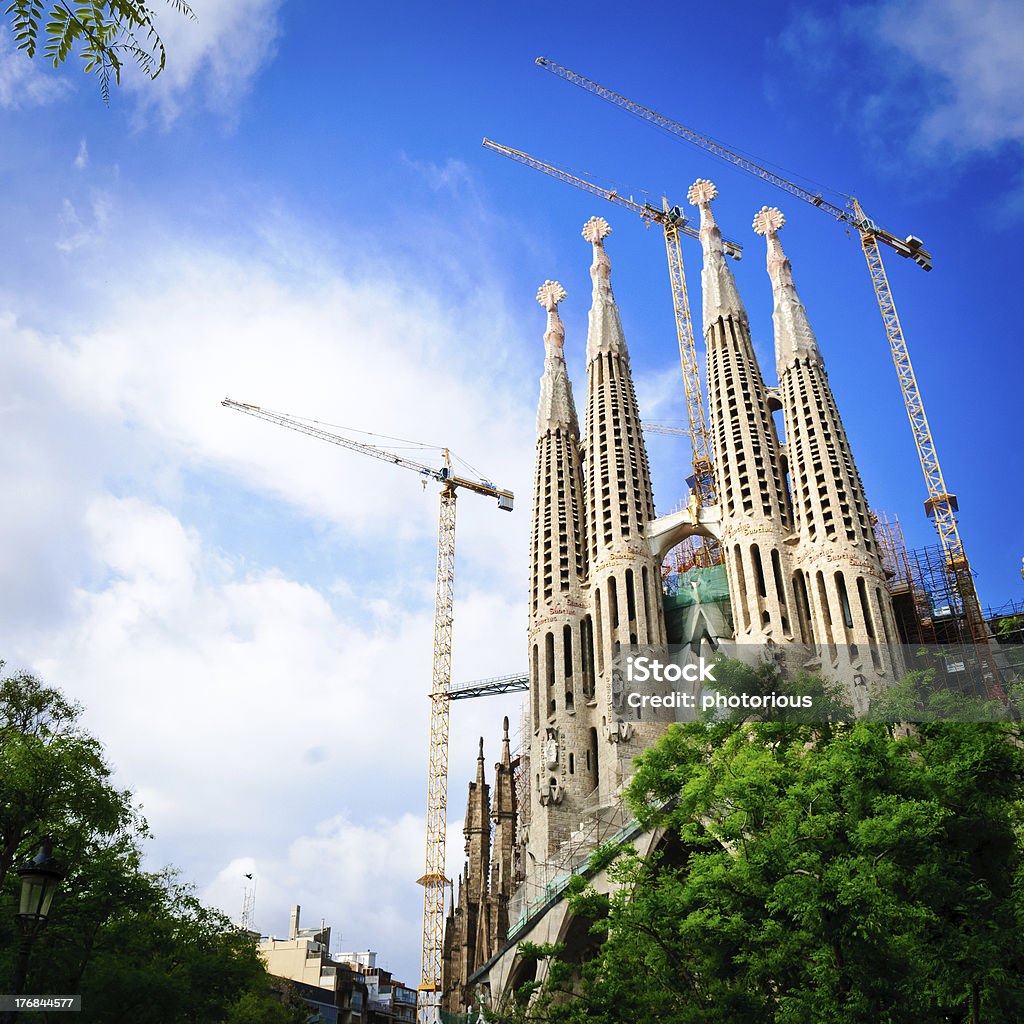 Sagrada Familia Cathedral, Barcelona, Spain "The Sagrada Familia is one of the most popular places / buildings in Barcelona, Spain. It was created by Antonio Gaudi, one of the most famous architects. Cathedral is a UNESCO World Heritage site." Antoni Gaudí Stock Photo