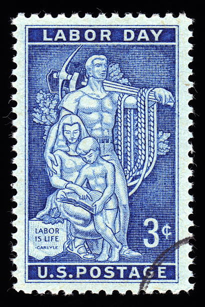 istock USA Vintage Labour Day postage stamp 176844613