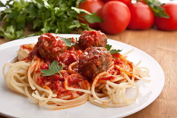 istock seving of spaghetti with meatballs 176844763