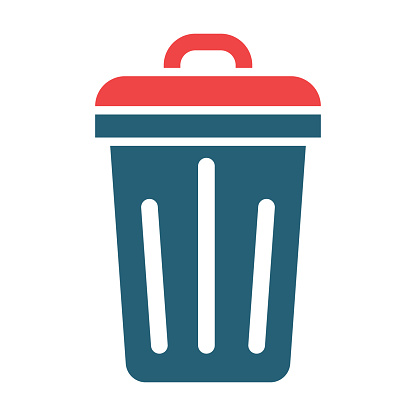 Dustbin Vector Glyph Two Color Icon For Personal And Commercial Use.