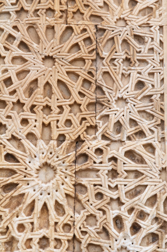 The Arabian ornament on marble. Detail of architecture in Turkey.