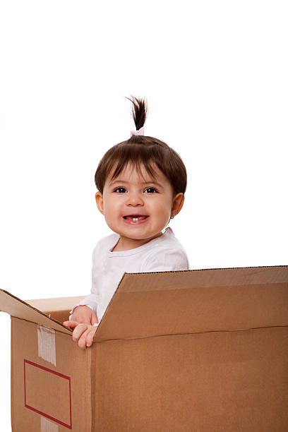 istock Happy baby in moving box 176846221