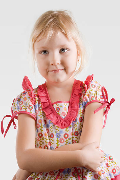 portrait of little girl stock photo