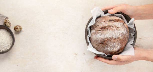 Healthy food baking, pastry. Freshly baked organic bread.