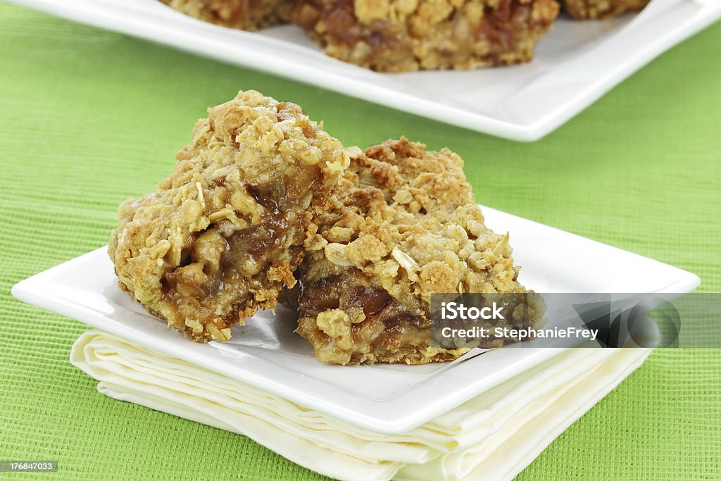 Date Bars Delicious date bars made with oats and pitted dates. Baked Stock Photo