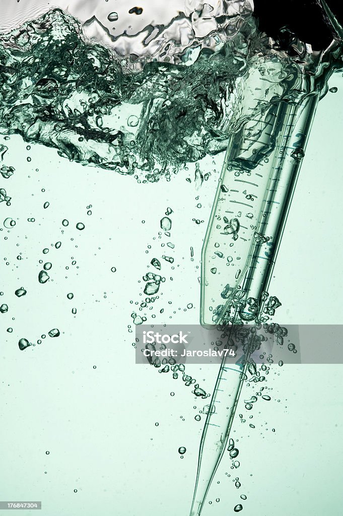 Laboratory glass Chemical Test Tube . Medical experiment with Laboratory glass Beaker Stock Photo