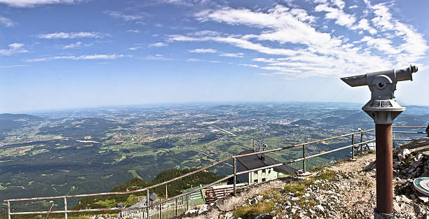 Panoramic View On Salzburg From Top Of The Untersberg stock photo