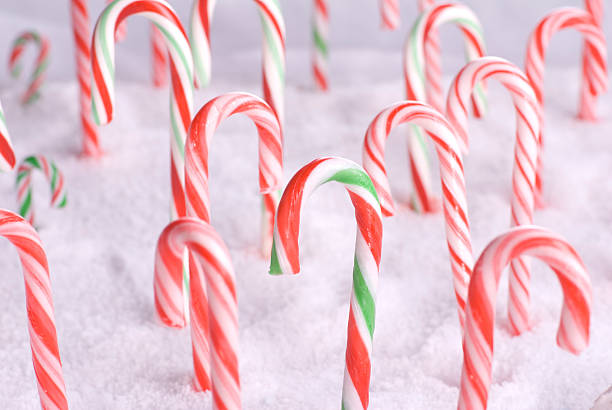 istock Christmas Candy Canes in the Snow 176848987