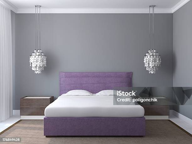 Modern Bedroom Interior Stock Photo - Download Image Now - Bed - Furniture, Front View, Apartment