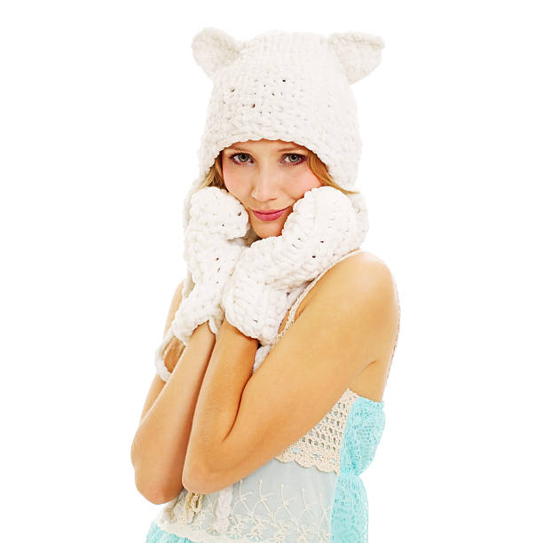 istock Pretty girl in cute cap and mittens 176849729
