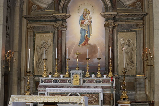 Interior of the Basilica of San Savino of Piacenza, consecrated in 1107