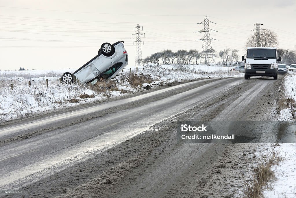 Verkehrsunfalls im Winter - Lizenzfrei Auto Stock-Foto