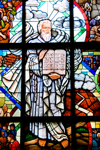 Love Faith Hope Stained Glass Window De Krijtberg Church Amsterdam Holland Netherlands. Stained Glass in De Krijtberg, Catholic Church, in Amsterdam.