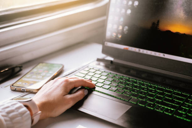 istock Laptop in train on the table by the window. Business trip 1768505802