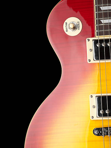 istock Electric guitar on black background 176850924