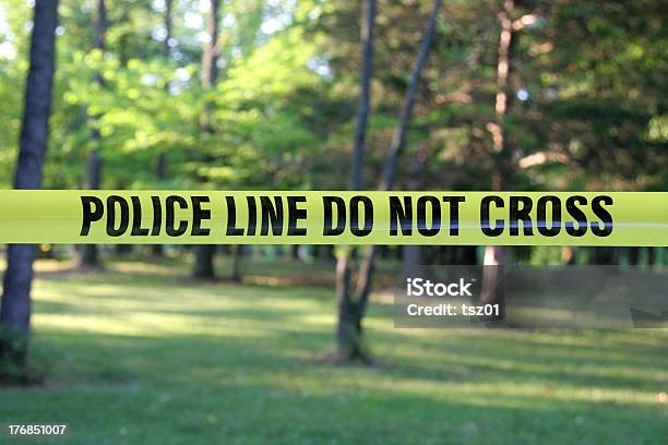 Police Do Not Cross Tape Stock Photo - Download Image Now - Loneliness, Police Force, Barricade Tape