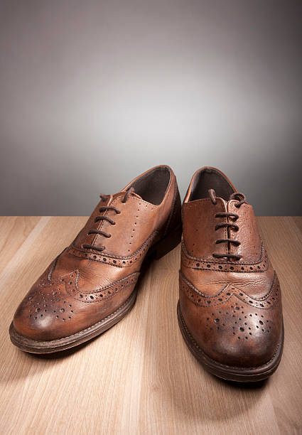 istock Classical shoes on wood 176851548