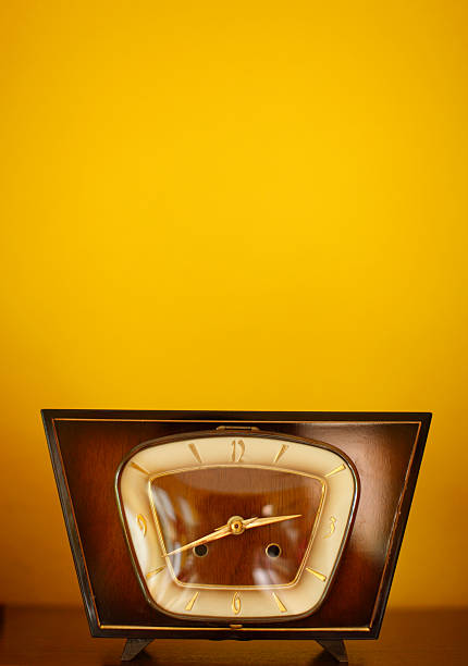 Fifties Style Old-fashioned clock of the 1950s. 1952 1952 stock pictures, royalty-free photos & images
