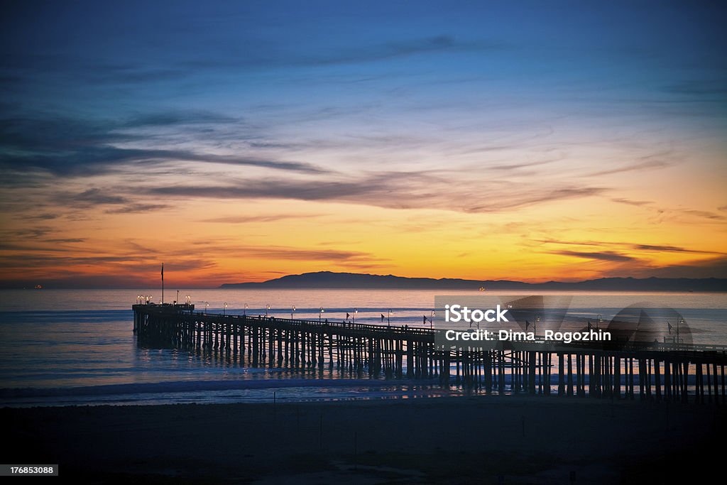 Ventura Pier Historic Ventura Pier in Southern California at sunset Ventura County Stock Photo