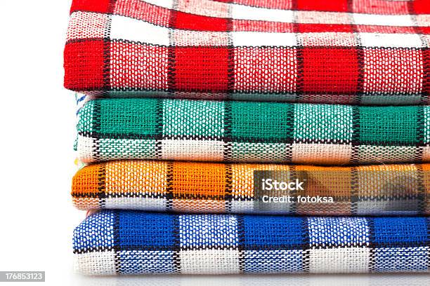 Four Colored Dishcloths Isolated Stock Photo - Download Image Now - Blue, Border - Frame, Cleaning