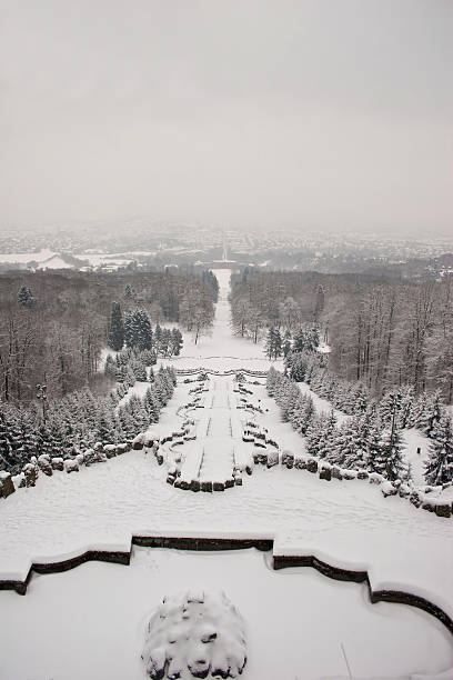 Winter in Kassel "Winter in Kassel, view from the Herkules monument" malerisch stock pictures, royalty-free photos & images