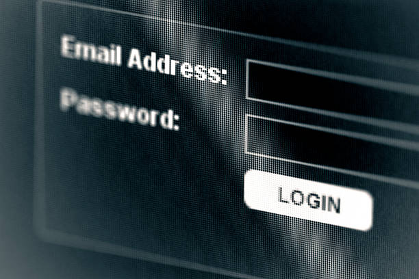 istock Close up image of a screen with the login button highlighted 176853339