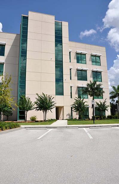 modern hospital exterior stock photo