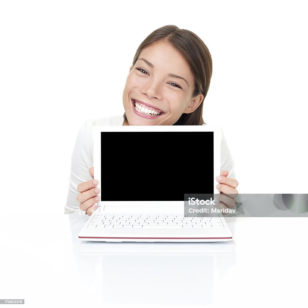 Netbook computer portatile donna - Foto stock royalty-free di Acquisti a domicilio