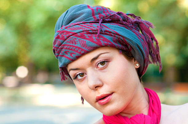 istock Woman wearing scarf 176854321