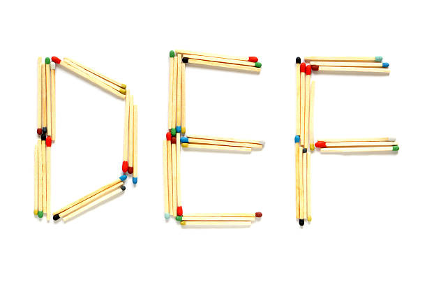istock Letters D, E and F made of matches 176854386