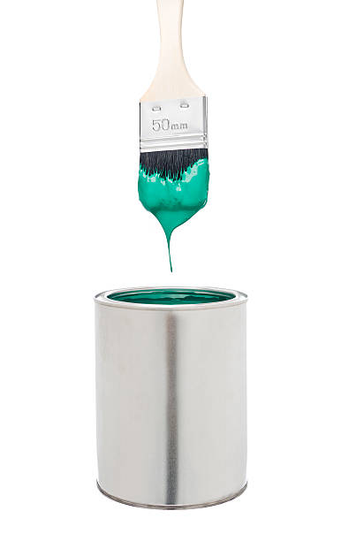 Green Paint Brush and Can