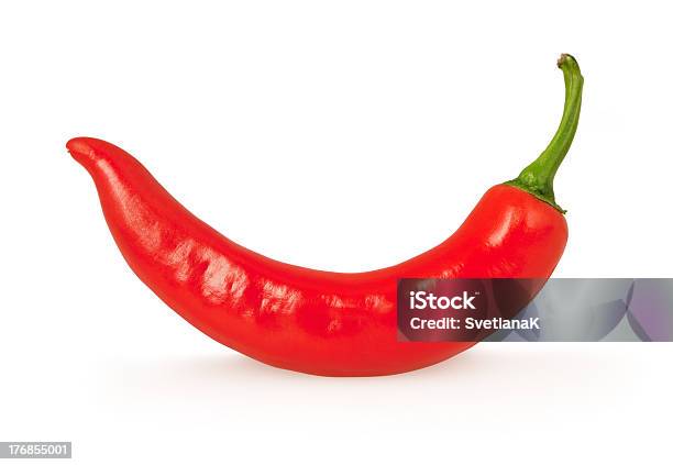 The Red Chili Pepper Is On A White Background Stock Photo - Download Image Now - Cayenne Pepper, Cayenne Powder, Chili Pepper