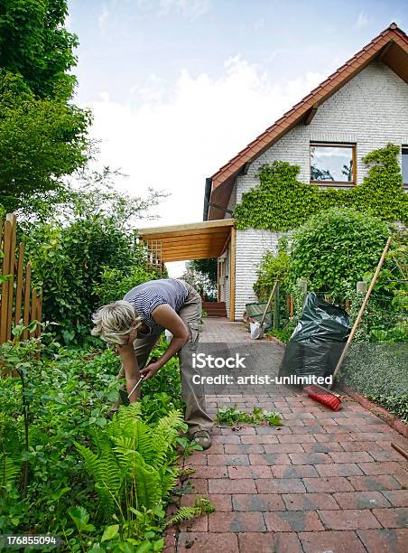 Ziehen Weeds Stockfoto und mehr Bilder von Hausgarten - Hausgarten, Reinigen, Einfamilienhaus