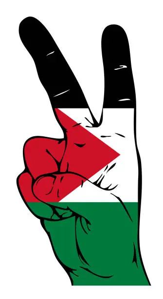 Vector illustration of Palestinian flag in the form of peace signs