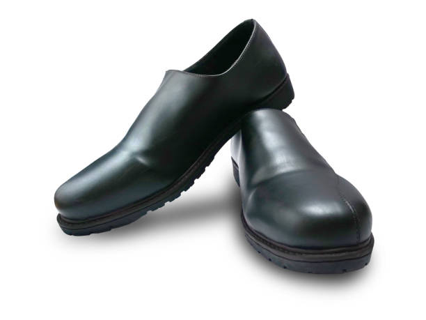 istock Mens black leather shoes, cut out isolated 1768554217